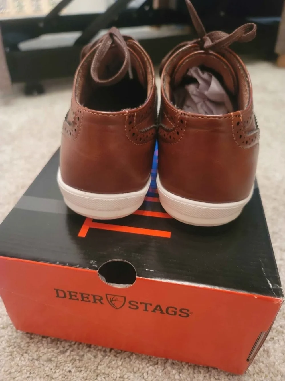Boys Deer Stags Jagger Cognac Wingtip Sneakers/dress shoe Size 5M.